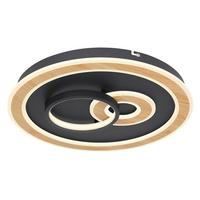 Led-deckenleuchte Ø 50 Cm Mit Smartphone-Steuerung - Opal/Schwarz, Design, Kunststoff/Metall (50/7cm) - Globo