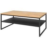 Konferenční stolek 105x65cm - černá/přírodní barvy, Moderní, kov/dřevo (105/44/65cm)