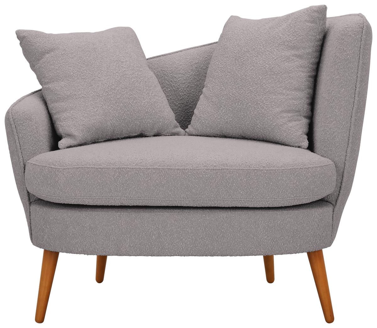 Polstersessel Miranda Boucle Grau - Naturfarben/Grau, KONVENTIONELL, Textil (106/88/83cm) - Max Winzer