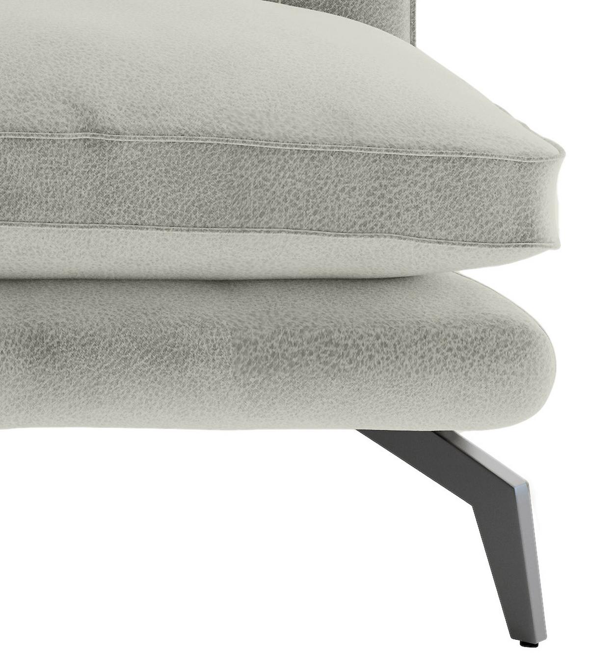 Sitzgarnitur Bali - Hellgrau/Schwarz, Design, Textil (250/202cm) - Livetastic