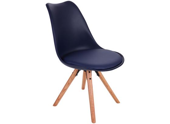 Stuhl Levi Dunkelblau - Eichefarben/Dunkelblau, MODERN, Holz/Kunststoff (48/81/57cm) - Ombra Stuhl Levi Dunkelblau - Eichefarben/Dunkelblau, MODERN, Holz/Kunststoff (48/81/57cm) - Ombra