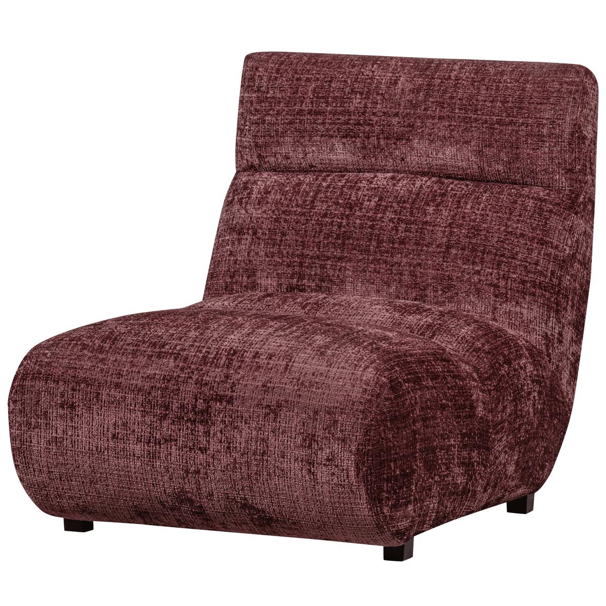 Sessel Observe Aubergine B: 75 Cm - Aubergine/Schwarz, Design, Textil (75/82/96cm) - Livetastic