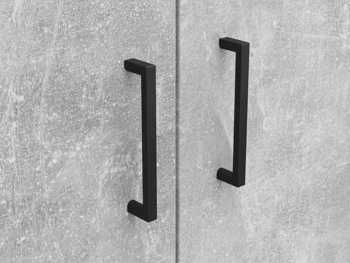 Komoda Cabinet světle šedá, š: 80 cm - šedá/černá, Moderní, kompozitní dřevo/plast (80/83/40cm)