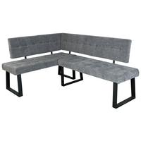 Eckbank Lavik - Hellgrau/Schwarz, MODERN, Textil/Metall (134/185cm) - MID.YOU
