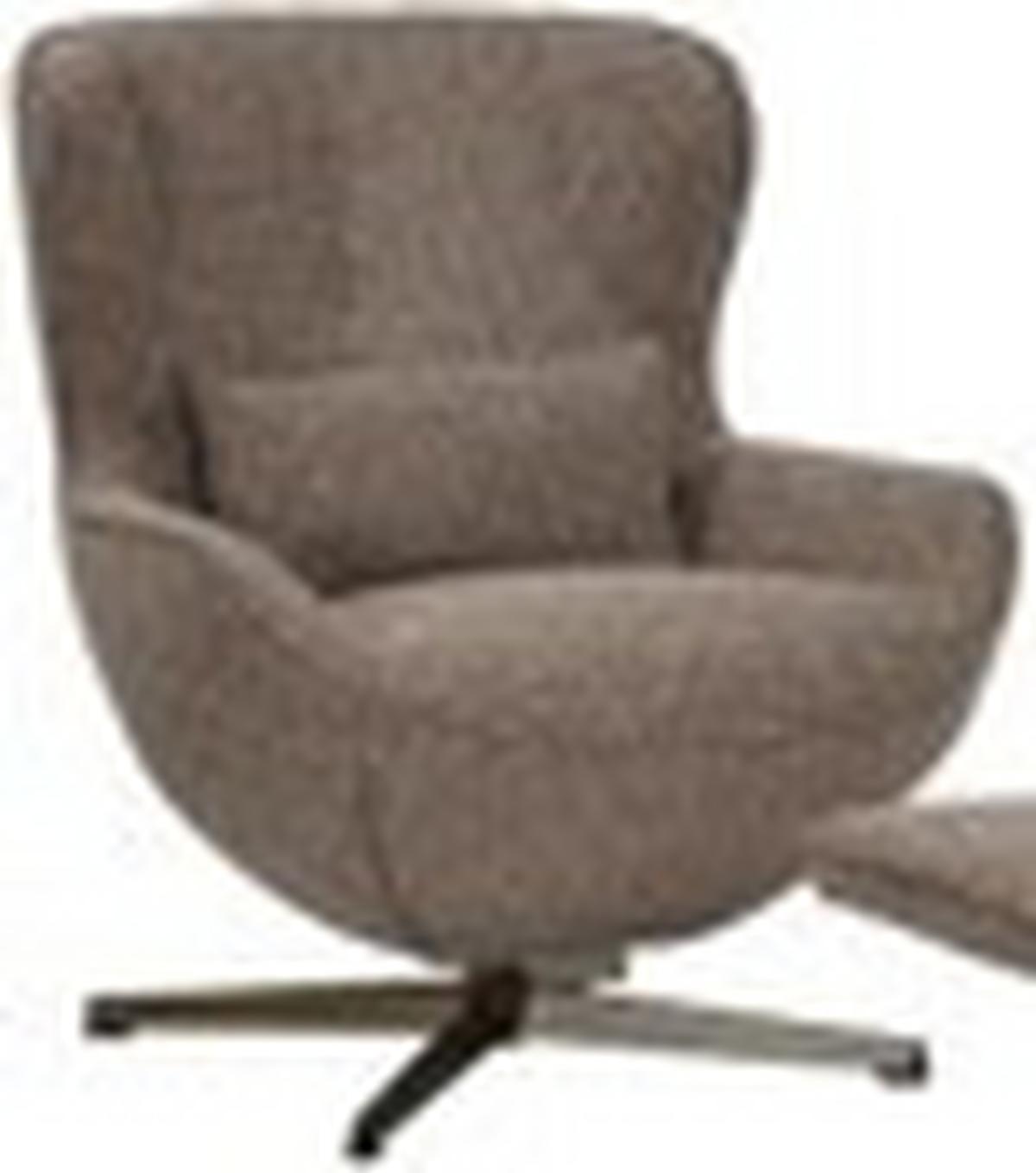 Televizní křeslo ALBA, hnědá tkanina, max. do 140 kg - bronzová/hnědá, Moderní, kov/textil (76/94/87,5cm) - Mömax