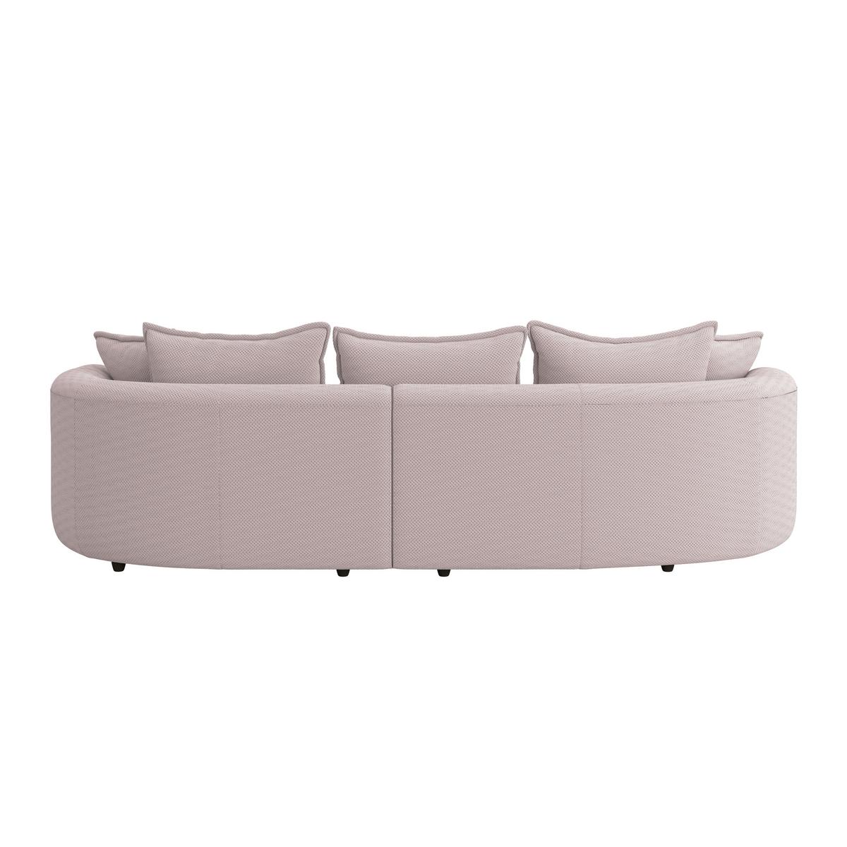 Ecksofa Levi - Hellrosa/Schwarz, MODERN, Textil (287/168cm)