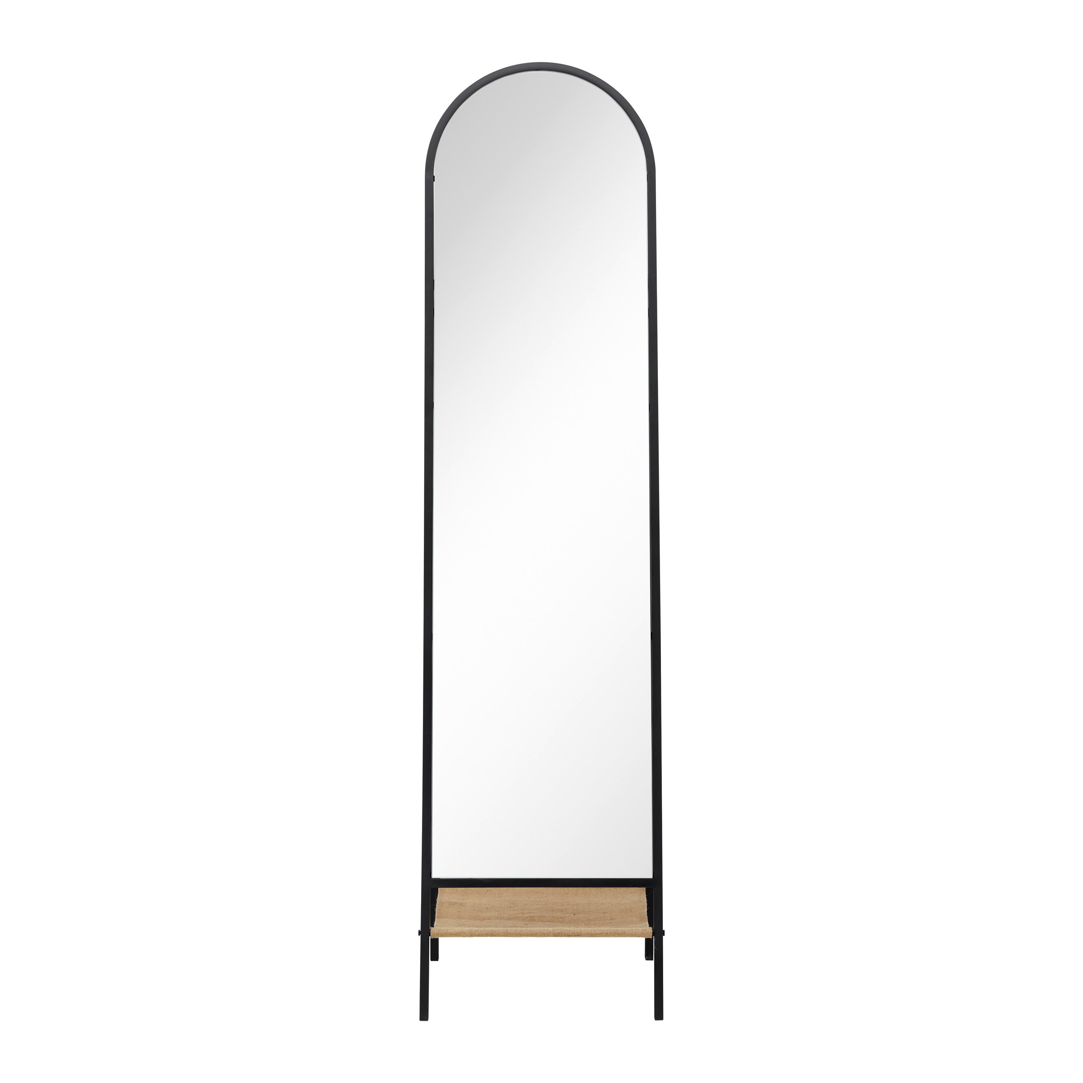 Zrcadlo Melinda - černá/přírodní barvy, Moderní, kov/textil (42/170/41cm) - P & B