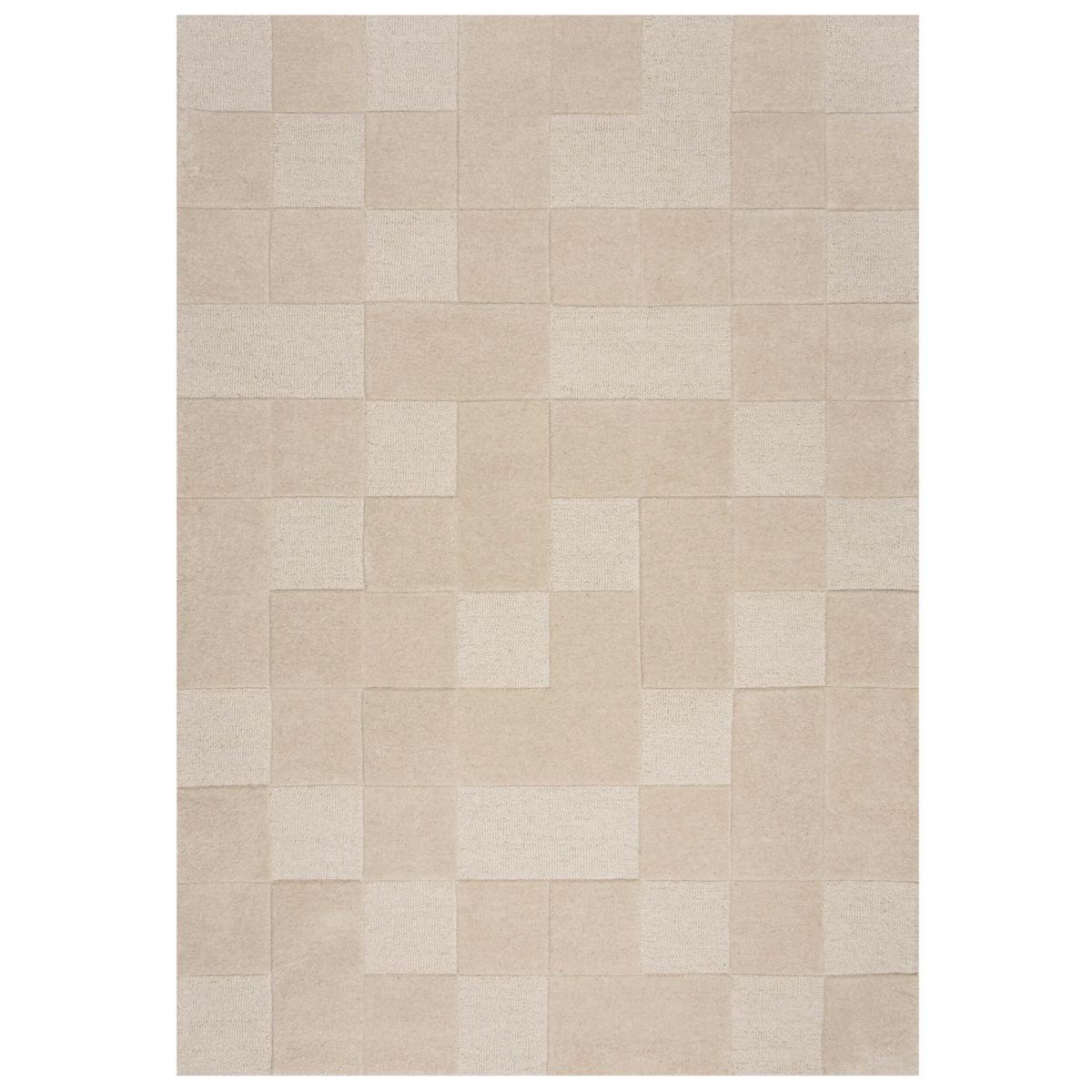 Wollteppich Checkerboard Beige B: 200 Cm - Beige, Basics, Textil (200/290cm)