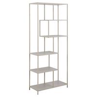 REGÁL SEAFORD - sivá, Design, kov/kompozitné drevo (77/185/35cm) - MID.YOU