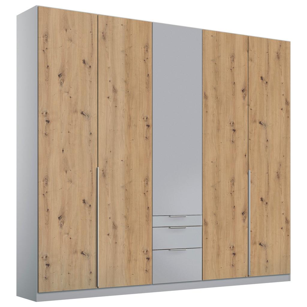 Drehtürenschrank m. Schubladen 226 cm Alabama Extra Hellgrau