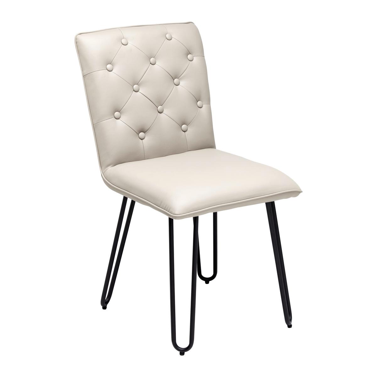 Židle Ivie - šedohnědá koženka - černá/šedohnědá, Moderní, kov/dřevo (43/86/62cm) - Bessagi Home