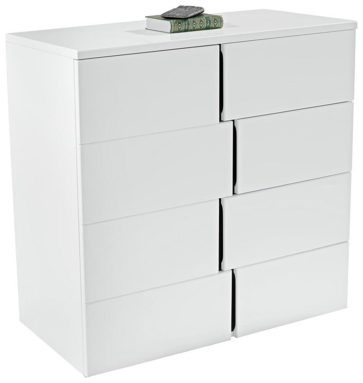 KOMODA SPLIT - čierna/biela, Modern, kompozitné drevo/plast (100/90/42cm)
