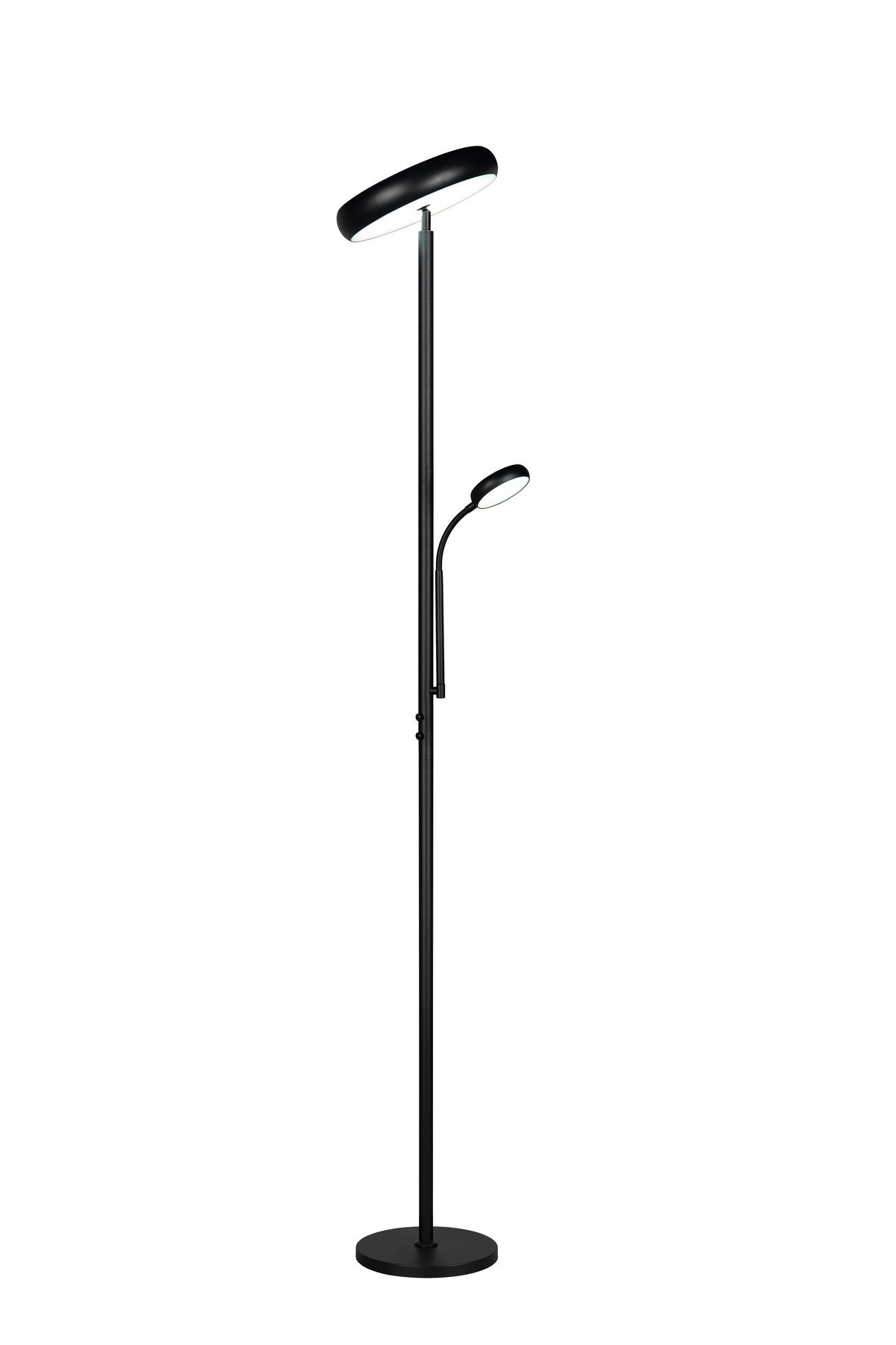 LED-Stehleuchte Palermo Schwarz D: 28 cm - Schwarz, KONVENTIONELL, Metall (28/183cm)