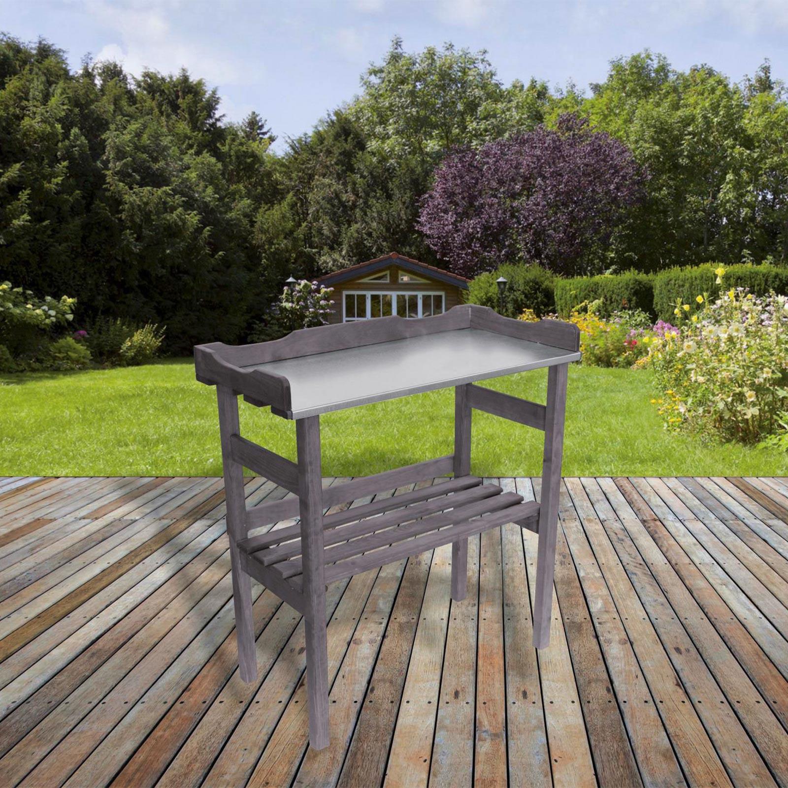 Pflanztisch Echtholz m. Ablage LxBxH: 78x38x94 cm