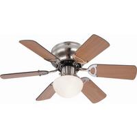 Deckenventilator Ugo Buche 6 Holzflügel Led, dimmbar - Buchefarben, KONVENTIONELL, Holz/Metall (76/28cm)