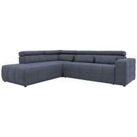 Ecksofa Mit Sitztiefen- Verstellung Brandon Dunkelgrau - Dunkelgrau/Schwarz, Design, Textil (228/275cm) - MID.YOU
