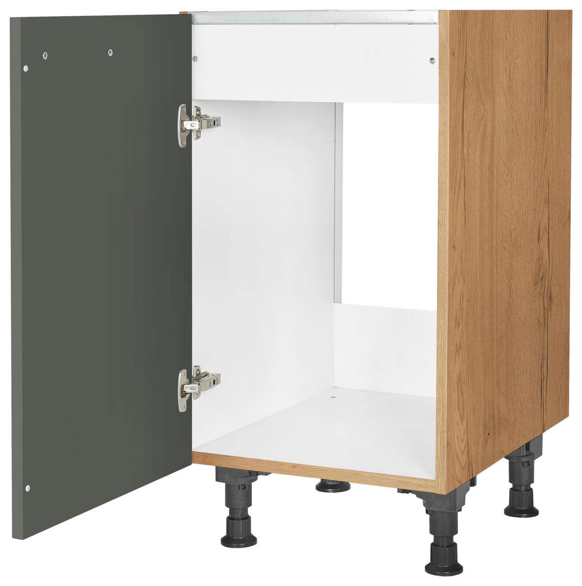 Spülenunterschrank Easytouch - Eichefarben/Grün, MODERN, Holzwerkstoff (45/87/56cm) - Nobilia