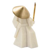 Skulptur Kunststoff/metall, Weiß/gold - Basics, Kunststoff/Metall (14/24.5/9cm)