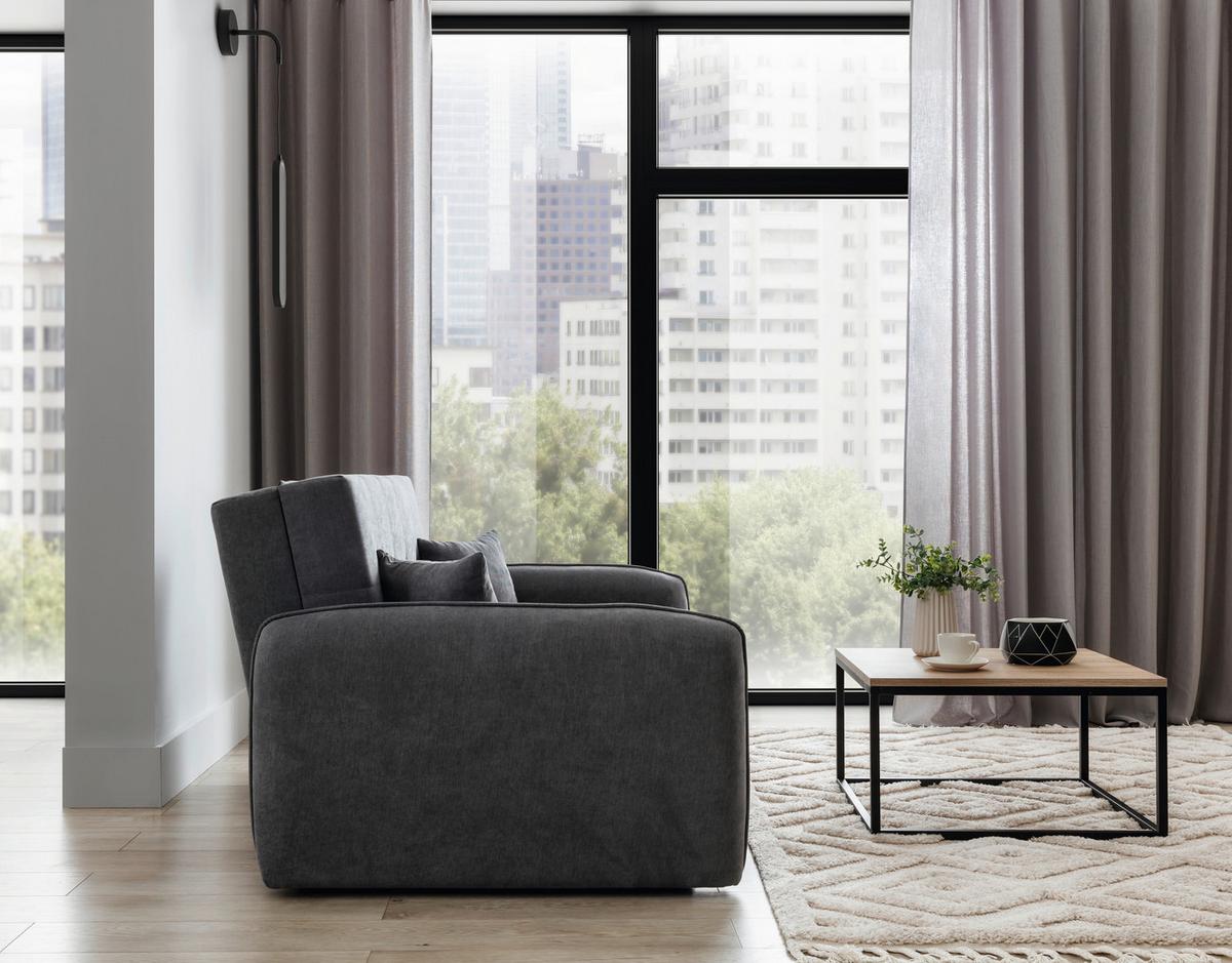 Schlafsofa Laine Grau, B: 155 cm - Silberfarben/Grau, Design, Textil (155/105/75cm) - MID.YOU
