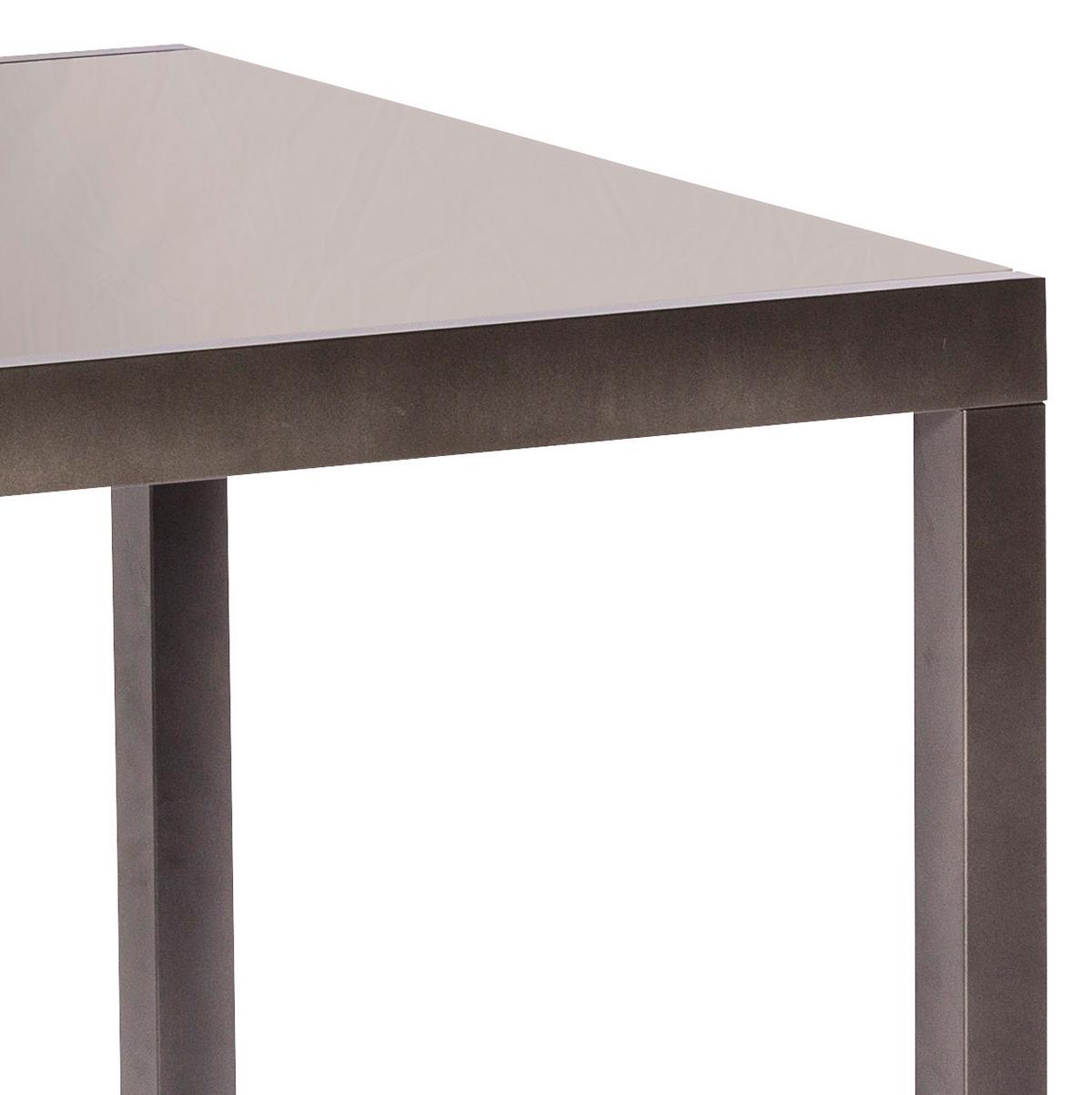 Gartentisch ausziehbar Semi Metall/Glas L: 200-300 cm - Graphitfarben/Grau, KONVENTIONELL, Glas/Metall (200-300/110/75cm) - Gardenson