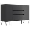 Sideboard Posseik Industrial Eichefarben/graphitf. B:155 Cm - Eichefarben/Schwarz, Design, Holzwerkstoff (155/93,6/42cm) - P & B