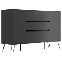 Sideboard Posseik Industrial Eichefarben/graphitf. B:155 Cm - Eichefarben/Schwarz, Design, Holzwerkstoff (155/93,6/42cm) - P & B