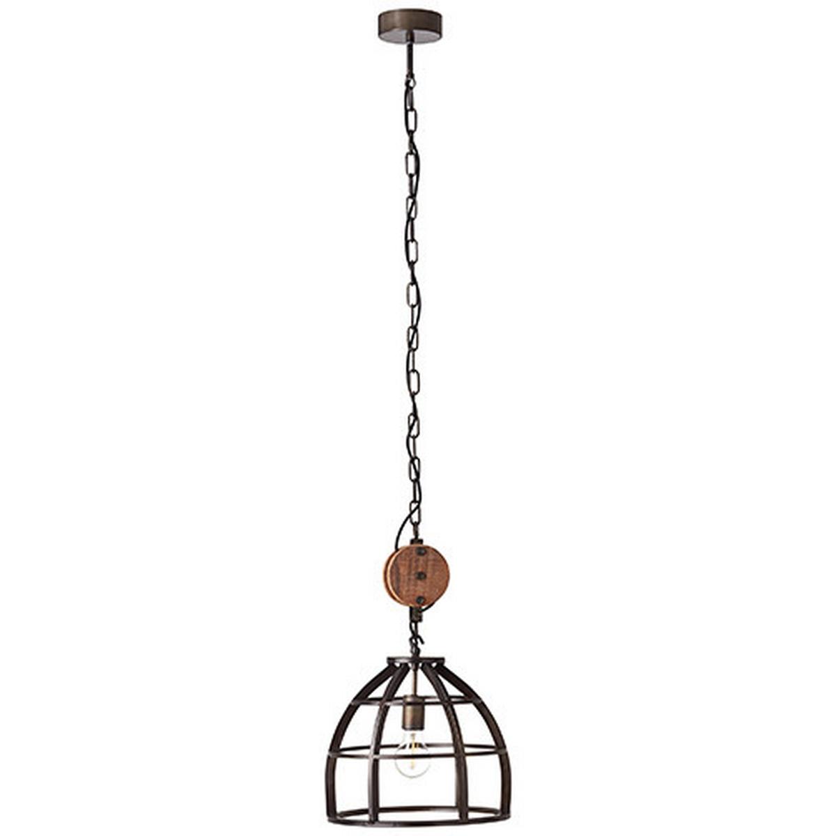 Hängeleuchte Matrix H: 147 Cm 1-Flammig - Schwarz, LIFESTYLE, Holz/Metall (34/147cm) - Brilliant