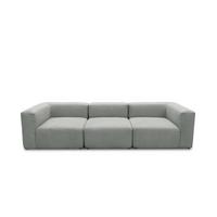 3-sitzer-sofa Hellgrau B: 301 Cm - Hellgrau/Schwarz, Design, Textil (301/69/108cm) - MID.YOU