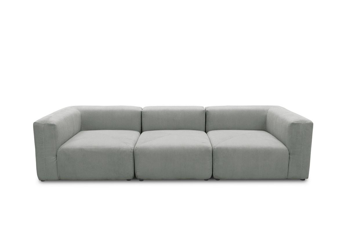 3-sitzer-sofa Hellgrau B: 301 Cm - Hellgrau/Schwarz, Design, Textil (301/69/108cm) - MID.YOU