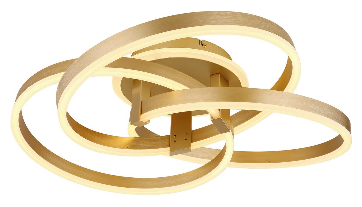 Led Mennyezeti Lámpa 67163-56g Herwig - opál/aranyszínű, Design, műanyag/fém (60/57,5/20cm)