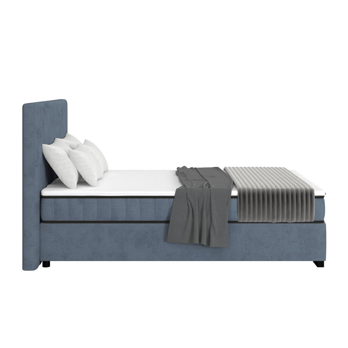 Boxbett Maya 100 - Graublau/Schwarz, MODERN, Holz/Holzwerkstoff (100/200cm)