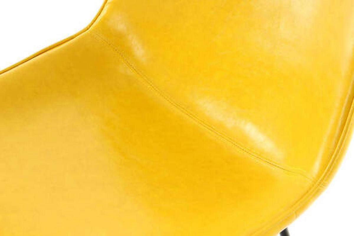 Schalenstuhl Cora Gelb Gepolstert 2er-Set - Gelb, MODERN, Leder/Metall (49,5/81/64,5cm) - Kayoom