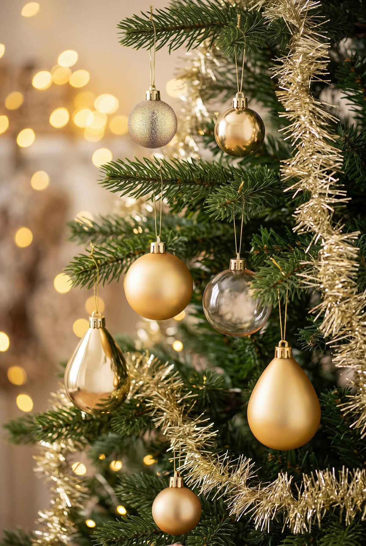 CHRISTBAUMKUGEL-SET Ena, Goldfarben, 90-teilig - Goldfarben, KONVENTIONELL, Kunststoff - Luca Bessoni