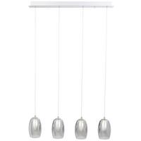 LED-Hängeleuchte Metropolis H: 121 cm 4-Flammig - Chromfarben/Grau, Design, Glas/Metall (72/12/121cm) - Brilliant