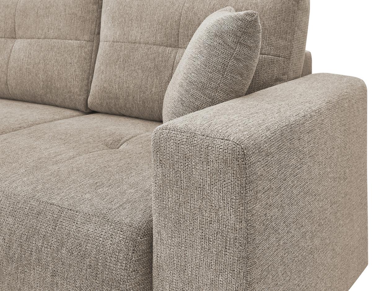 Ecksofa Texas Recr-Links Hellbraun S: 203x259 cm - Hellbraun/Schwarz, KONVENTIONELL, Holz (203/92/259cm)