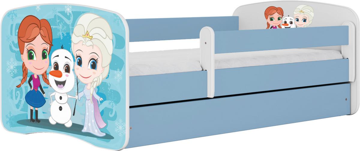 Kinder-/Juniorbett Babydreams Inkl. Matratze 80x160 - Blau/Birkefarben, MODERN, Holz/Holzwerkstoff (80/160cm) - MID.YOU