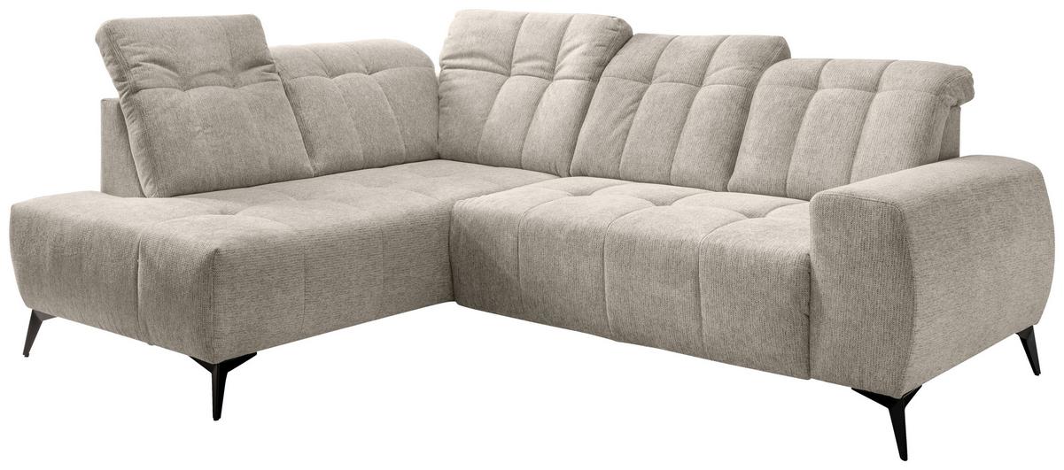 Ecksofa Sano, Beige S: 200x261 cm - Beige/Schwarz, MODERN, Textil (200/261cm) - Livetastic