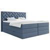 Boxspringbett inkl. Topper Dunkelblau 140x200 cm Loreno - Schwarz/Dunkelblau, MODERN, Holzwerkstoff/Textil (140/200cm) - MID.YOU