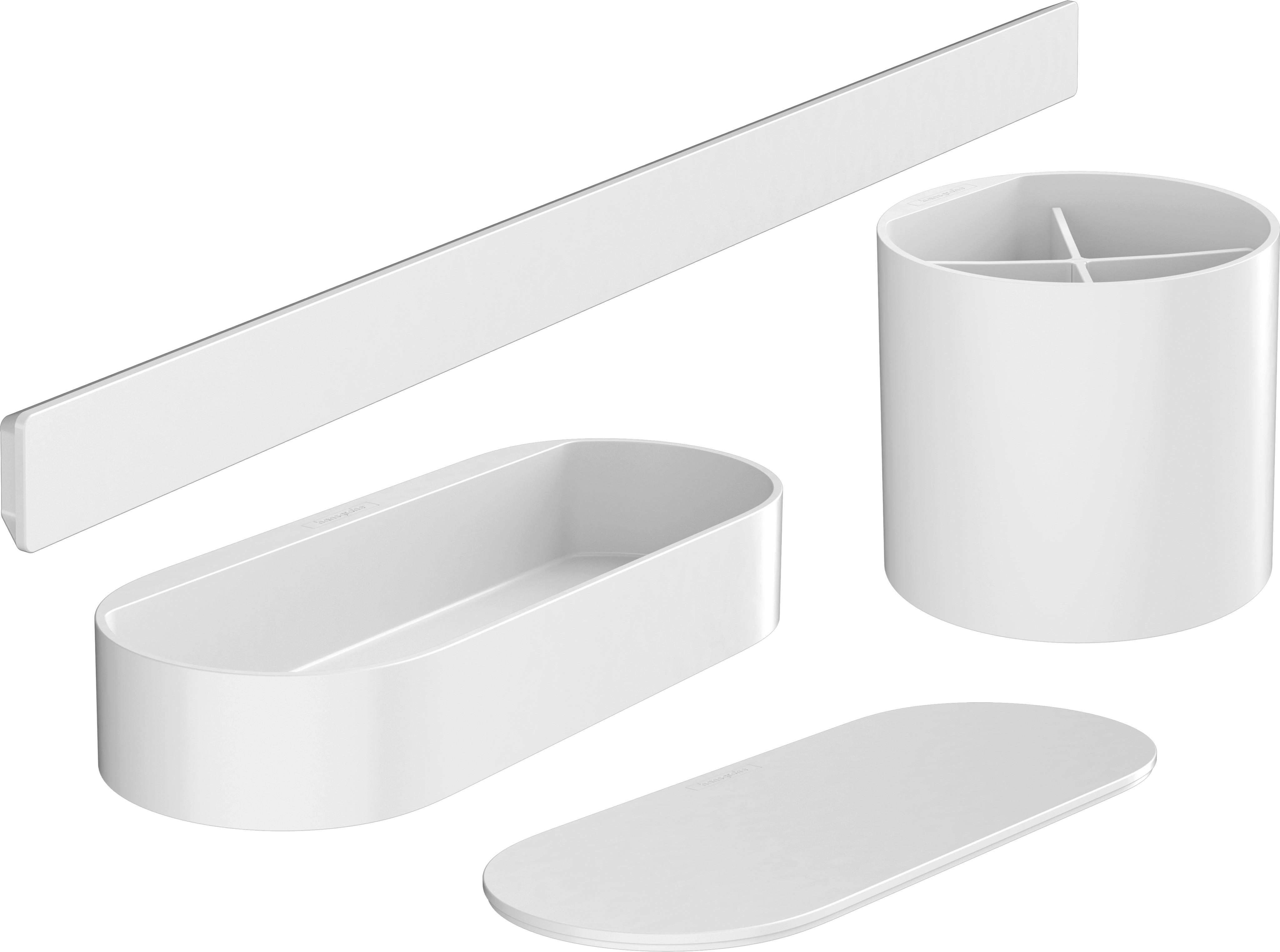 Badezimmer-Set aus Kunststoff in Weiß