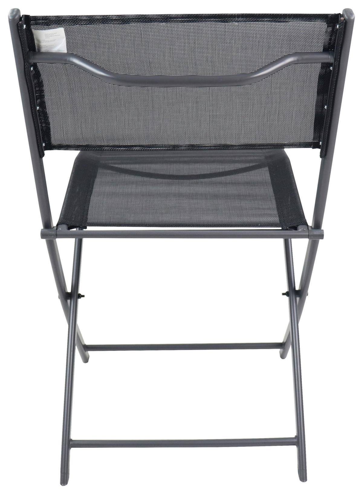 Gartenstuhl-Set Sumila 4-Er Schwarz B: 45 cm - Schwarz, MODERN, Textil/Metall (45/79/46cm) - Ambia Garden