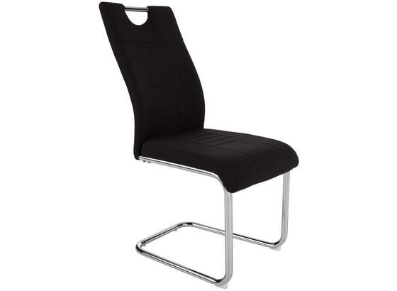 Schwingstuhl Carina - Chromfarben/Schwarz, KONVENTIONELL, Textil/Metall (43/96/61cm) Schwingstuhl Carina - Chromfarben/Schwarz, KONVENTIONELL, Textil/Metall (43/96/61cm)