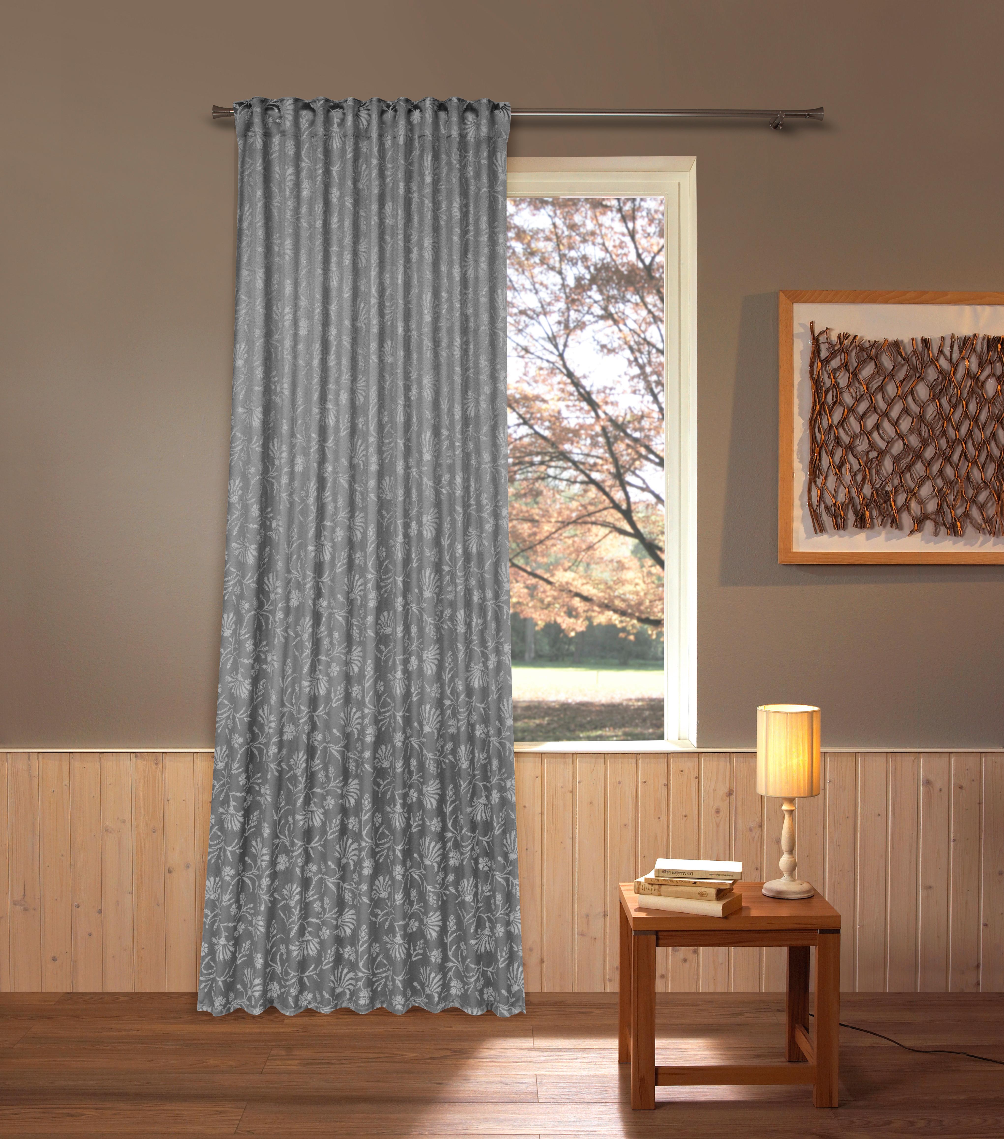Készfüggöny Lia Kb. 140/245cm - antracit, Romantik / Landhaus, textil (140/245cm) - James Wood