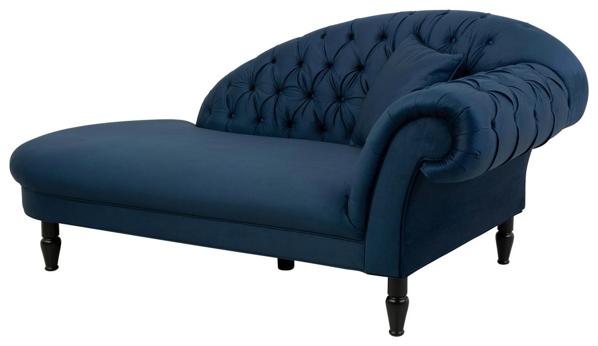 Récamiere Cupido, Dunkelblau B: 103 Cm - Schwarz/Dunkelblau, Design, Textil (103/91/216cm) - MID.YOU