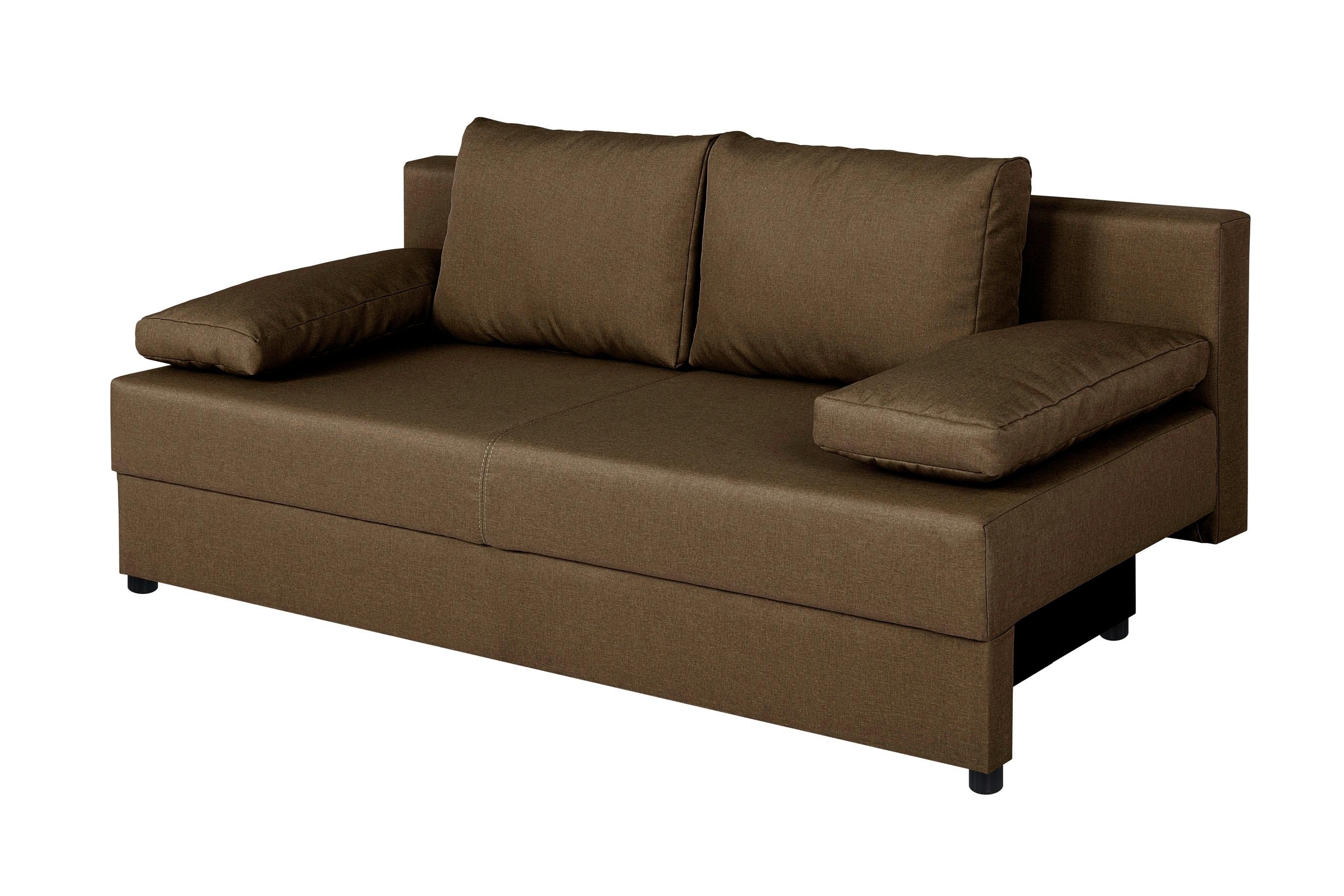 Rozkladacia pohovka MEGA, hnedá - hnedá/čierna, Design, kompozitné drevo/textil (190/80/75cm) - Based