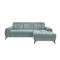 Ecksofa Mit Usb Anschluss Sano, Hellblau, S: 258x180 Cm - Schwarz/Hellblau, MODERN, Textil (258/180cm) - Livetastic