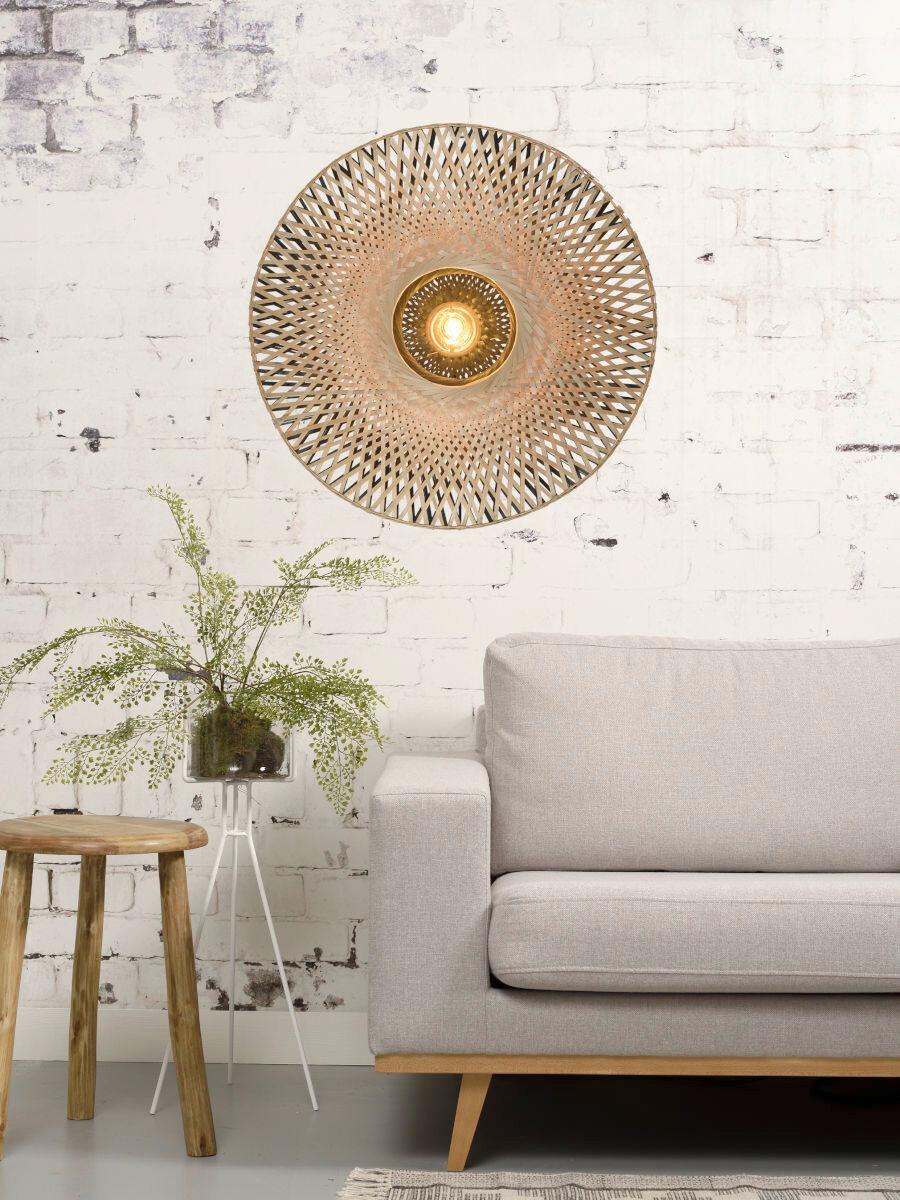 Wandleuchte Kalimanta 1-Flammig - Hellbraun/Schwarz, Natur, Naturmaterialien (87/20cm) - Good & Mojo