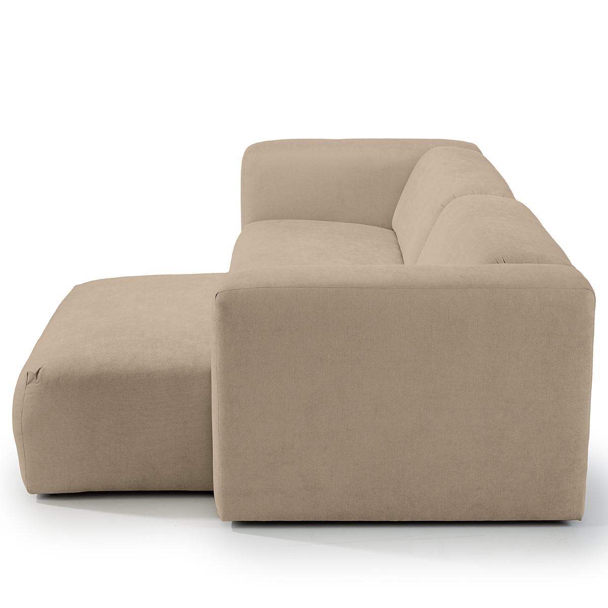 Ecksofa Bolt, Taupe S: 160x255 cm - Taupe, MODERN, Textil (160/255cm) - Trendmanufaktur