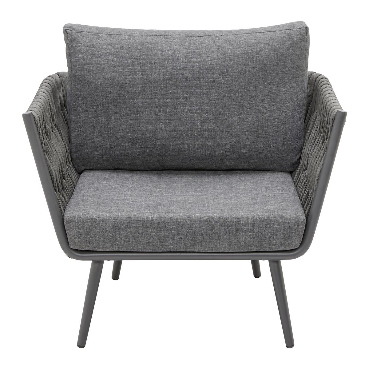 Záhradná sedacia súprava MILA - tmavosivá, Modern, kov/textil (236/69/70cm) - Bessagi Garden