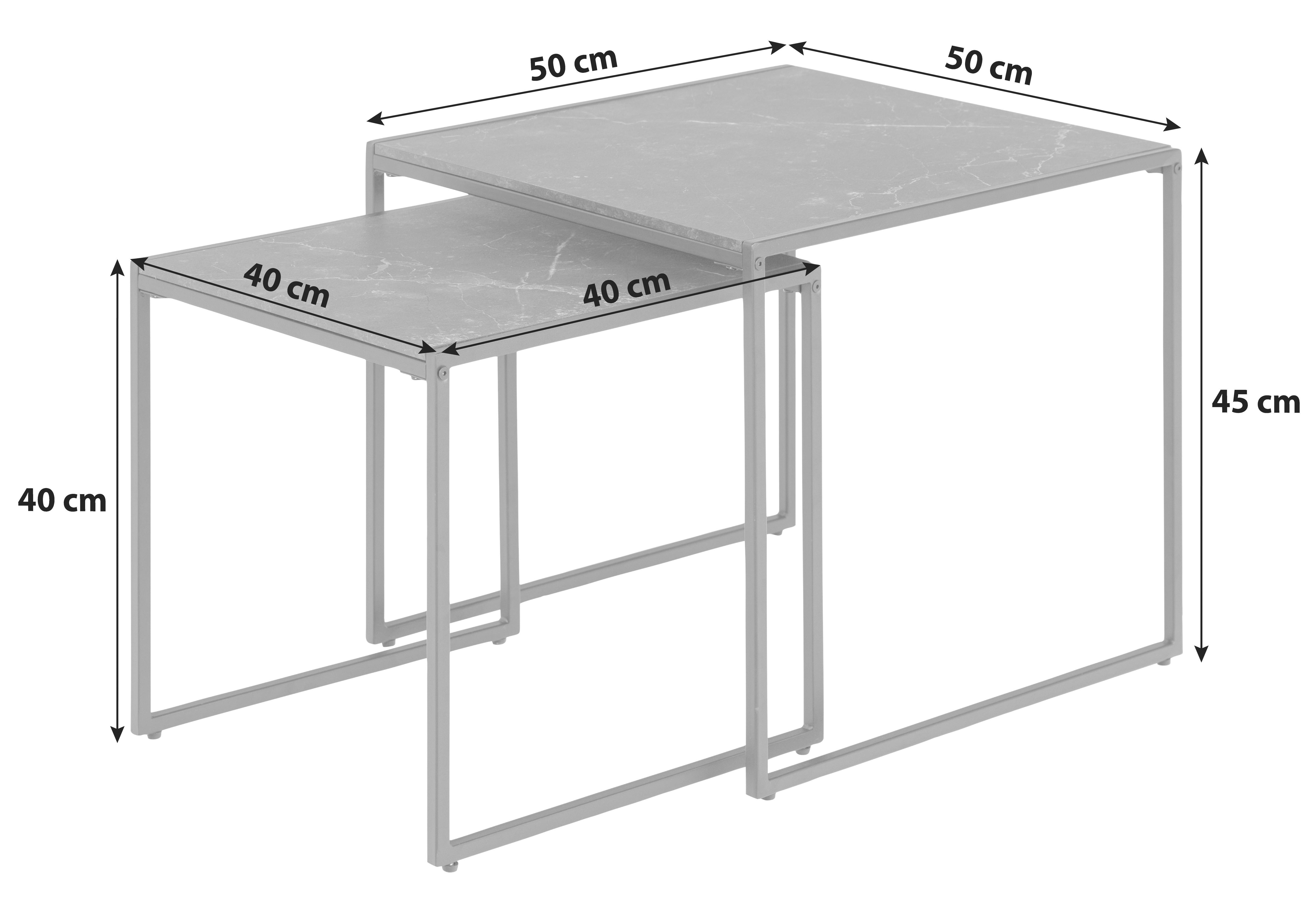 Beistelltische INFINITY quadratisch aus Dekor 2er-Set Maße