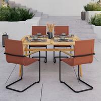 SADA ZAHRADNÍCH KŘESEL DAISY - černá/červená, Moderní, kov/dřevo (55,5/95/55cm) - Bessagi Garden